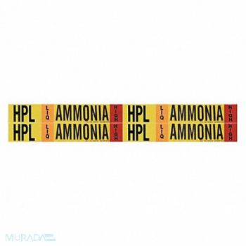 BRADY Pipe Marker Ammonia 1 1/8 in H 7 in W, 8CWR7