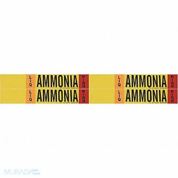 BRADY Pipe Marker Ammonia 1 1/8in H 7in W, 8CWR8