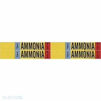 BRADY Pipe Marker Ammonia 1 1/8in H 7in W, 8CWR9