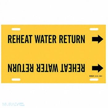 BRADY Pipe Mrkr Reheat Watr Rtrn 10in H 24in W, 8CXE4
