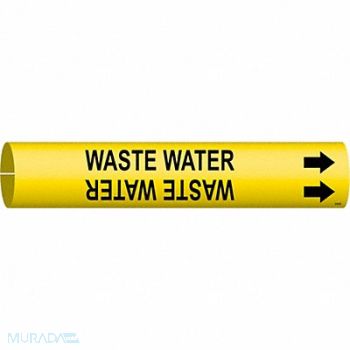 BRADY Pipe Marker Waste Water 7/8in H 7/8in W, 8CXF5