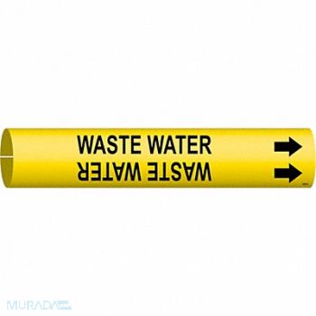 BRADY Pipe Mrkr Wste Wtr 2 13/16in H 2 4/5in W, 8CXG1