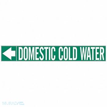 BRADY Pipe Mrkr Domestic Cold Water 1in H, 8CXW7