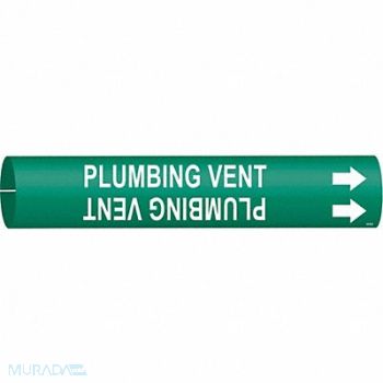 BRADY Pipe Marker Plumbing Vent 2 4/5 in W, 8CXZ3