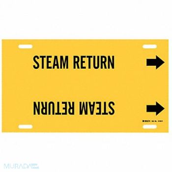 BRADY Pipe Marker Steam Return 10 in H 32 in W, 8CY06