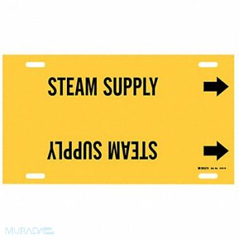 BRADY Pipe Marker Steam Supply 10 in H 32 in W, 8CY07