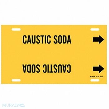 BRADY Pipe Marker Caustic Soda 8 in H 16 in W, 8CYH0