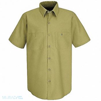 VF WORKWEAR E8040 Short Slve Khki 65 perPET/35 perCtn 3XL, 8Z695