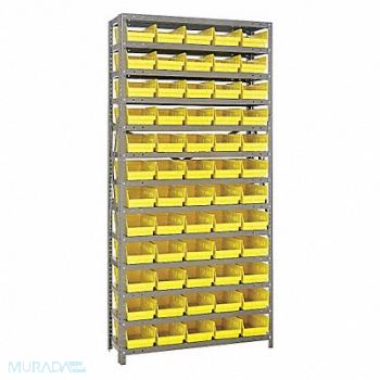 QUANTUM STORAGE SYSTEMS E1507 Bin Shlvng 12inx75inx36in Yellow, 8DDA8