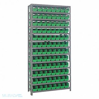 QUANTUM STORAGE SYSTEMS E1506 Bin Shlvng 12inx75inx36in Green, 8DDV4