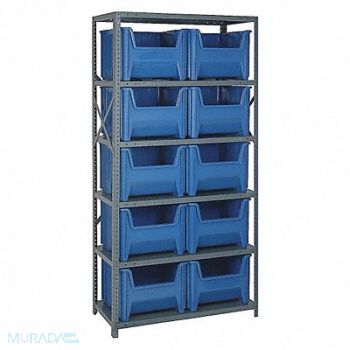 QUANTUM STORAGE SYSTEMS E1496 Bin Shlvng 18inx75inx36in Blue, 8DE99