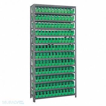 QUANTUM STORAGE SYSTEMS E1505 Bin Shlvng 12inx75inx36in Green, 8DEA0