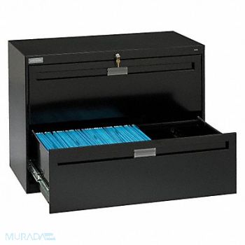 TENNSCO File Cabinet 42 in 2 Drawer Black, 8DM98