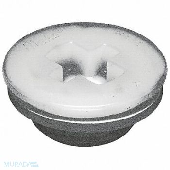 GRAINGER APPROVED Bung White Polyethylene EPDM Rubber, 8DR94