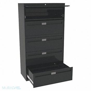 TENNSCO File Cabinet 36 in 5 Drawer Black, 8DTT6