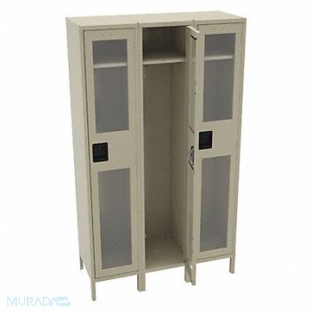 TENNSCO Wrdrb Lockr Clearview 3 Wide 1 Tier Sand, 8DYJ9