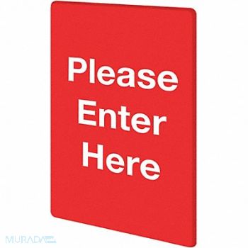 TENSABARRIER STOCK SIGN PLEASE ENTER RED, 8E753