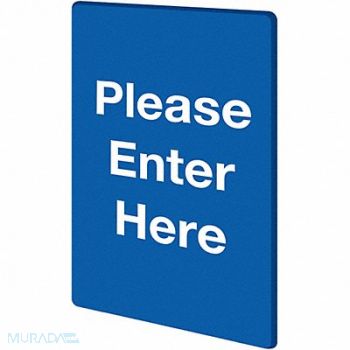 TENSABARRIER STOCK SIGN PLEASE ENTER BLUE, 8EGH9