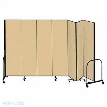 SCREENFLEX F1892 Partition 13 Ft 1 In Wx7 Ft 4 In H Beige, 8EV64