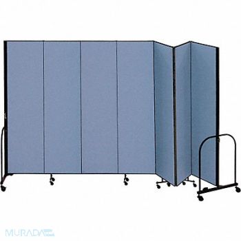 SCREENFLEX F1889 Partition 13 Ft 1 In W x 5 Ft H Blue, 9MM30