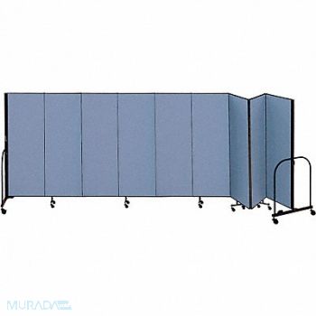 SCREENFLEX F1896 Partition 16 Ft 9 In W x 6 Ft H Blue, 8EV69