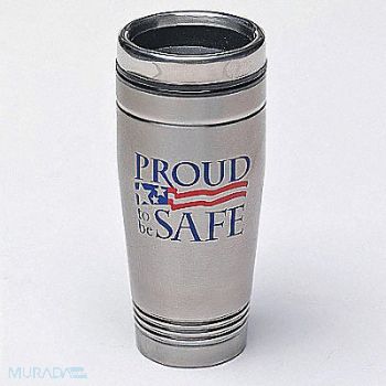 QUALITY RESOURCE GROUP Travel Mug Proud To Be Safe 18 oz., 8EXX3
