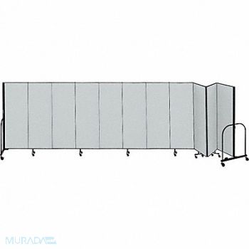 SCREENFLEX F1904 Partition 20 Ft 5 In W x7 Ft 4 In H Gray, 9KAM1