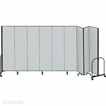 SCREENFLEX F1896 Partition 16 Ft 9 In W x 6 Ft H Gray, 9R464