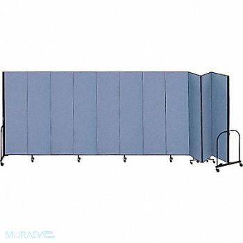 SCREENFLEX F1902 Partition 20 Ft 5 In W x 6 Ft H Blue, 9LM25