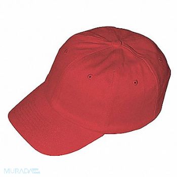 HONEYWELL FIBRE-METAL Bump Cap Baseball Hook-and-Loop Red, 8FAA9