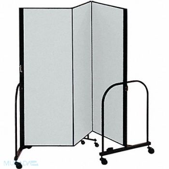 SCREENFLEX F1877 Partition 5 Ft 9 In W x 5 Ft H Gray, 8F576