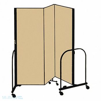 SCREENFLEX F1877 Partition 5 Ft 9 In W x 5 Ft H Beige, 8FGR8