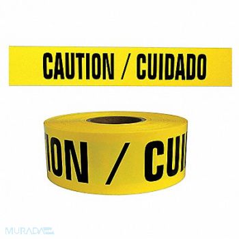 HARRIS INDUSTRIES Barricade Tape Caution/Cuidado 1000 ft., 8FGT5