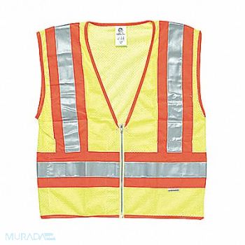 KISHIGO E6640 High Visibility Vest Class 2 5XL Lime, 9FGZ1