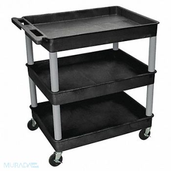 GRAINGER APPROVED Utility Cart 400 lb Load Cap. 3 Shelves, 8GPT8