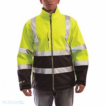 TINGLEY Breathable Rain Jacket Hi-Vis Yl/Grn 4XL, 8GRV2