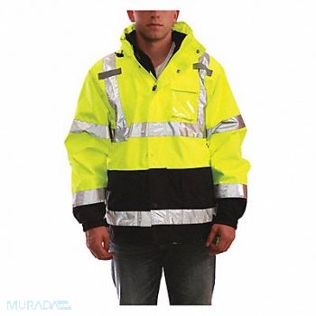 TINGLEY Rain Jacket Class 3 Type P Ylw/Grn S, 8GRV3
