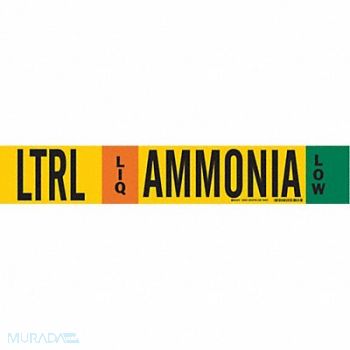 BRADY Pipe Marker Ammonia 4 in H 24 in W, 8NC39