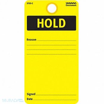 ELECTROMARK Inspection Tag 5-3/4 x 3 In Bk/Yel PK25, 8NDW2