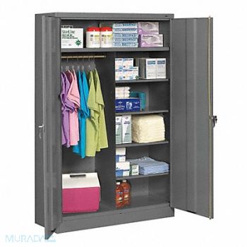TENNSCO Combo Wardrobe Cab 78 H 48 W Medium Gray, 8NF97