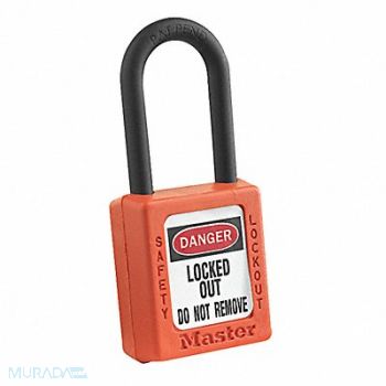 MASTER LOCK Lockout Padlock KA Orange 1-3/4 H, 9W571