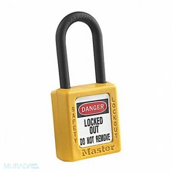 MASTER LOCK Lockout Padlock KA Yellow 1-3/4 H, 9WH37