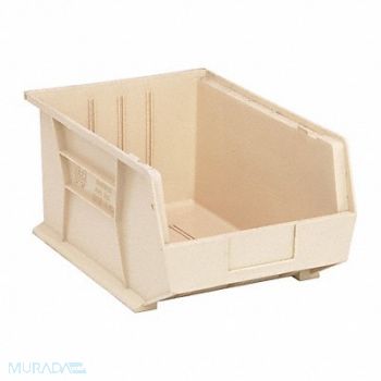 QUANTUM STORAGE SYSTEMS F0608 Hang and Stack Bin Ivory PP 8 in, 8PEU7