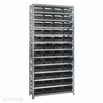 QUANTUM STORAGE SYSTEMS E1508 Bin Shlvng 12inx75inx36in Black, 8PGY0