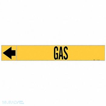 BRADY Pipe Marker Gas 1 in H 8 in W, 8PJU2