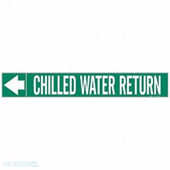 BRADY Pipe Mrkr Chilled Watr Return 2in H, 8PJU8