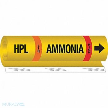 BRADY Pipe Marker Ammonia 9 in H 8 in W, 8PKW6