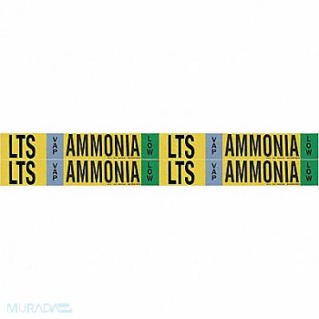 BRADY Pipe Marker Ammonia 1 1/8in H 7in W, 8PKX3