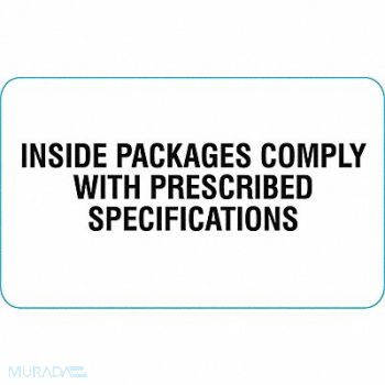 STRANCO INC DOT Handling Label 3 Label W PK100, 9VR73