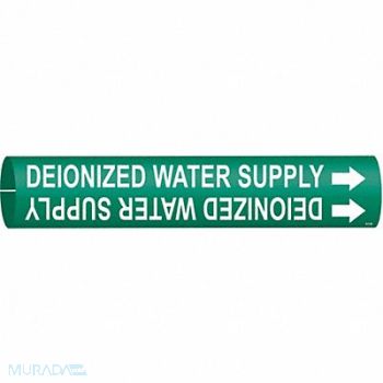 BRADY Pipe Mrkr Deionized Water Supply 7/8in H, 8PLY0